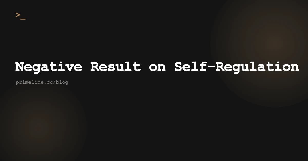 A Negative Result on Claude Code Agent Self-Regulation [2026]