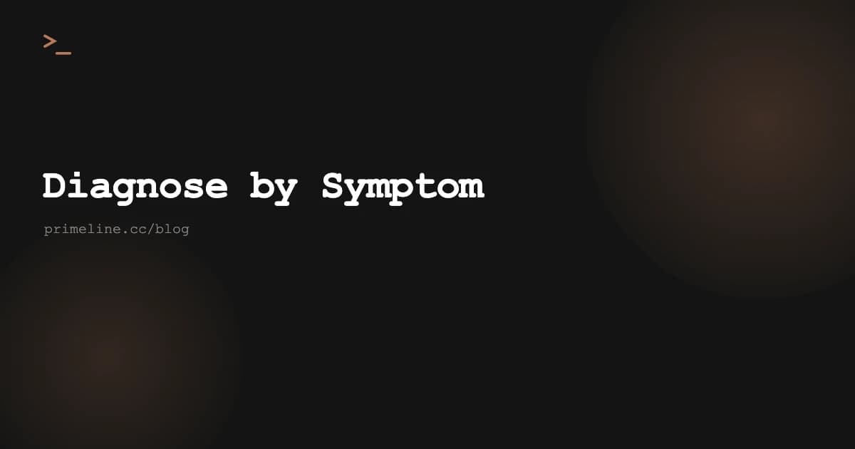 Claude Code degradation diagnosis flow: symptom to confirmation command to root cause to fix, covering memory staleness, compaction drift, prompt bloat, rule saturation and over-delegation